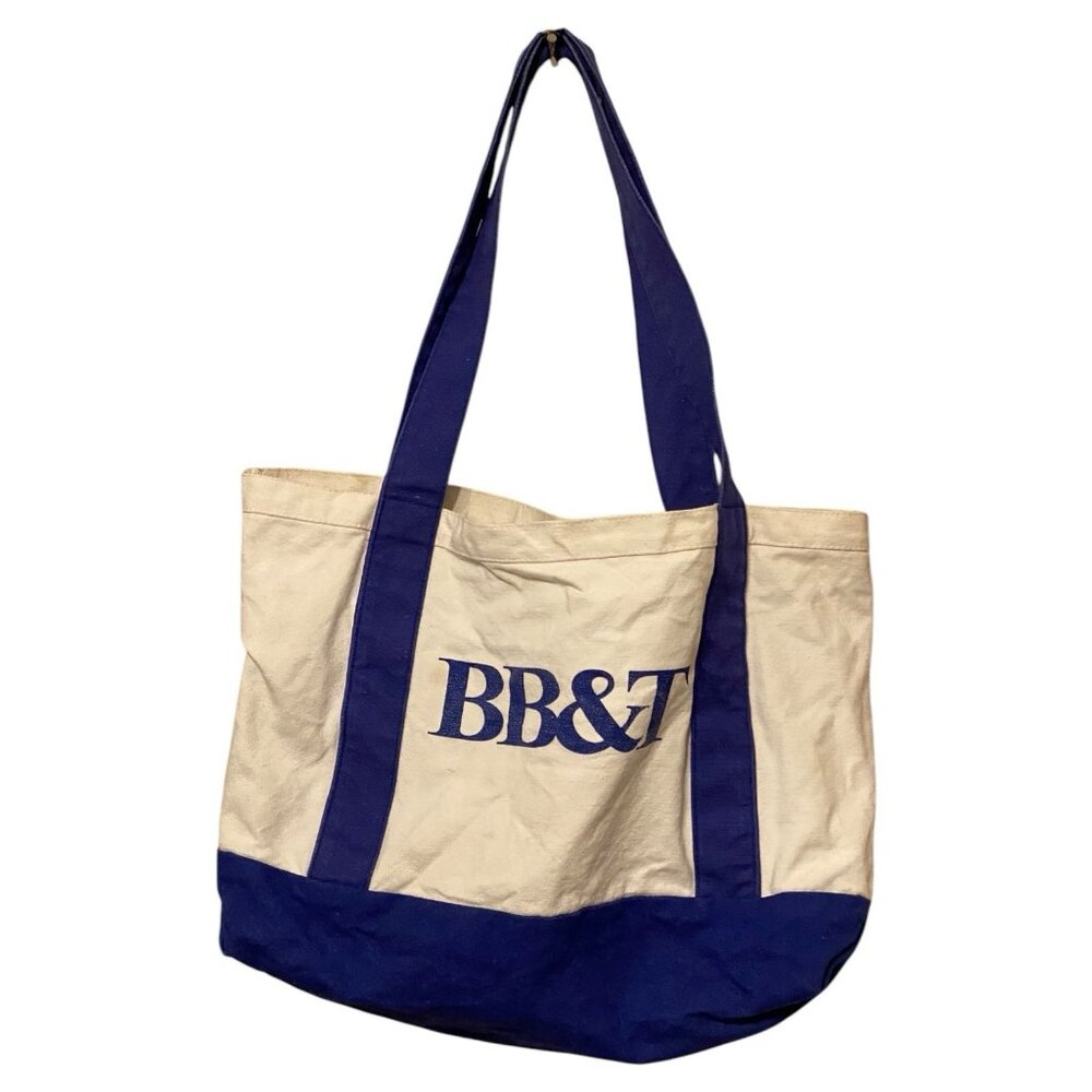 BB&T Canvas Tote Bag Blue White